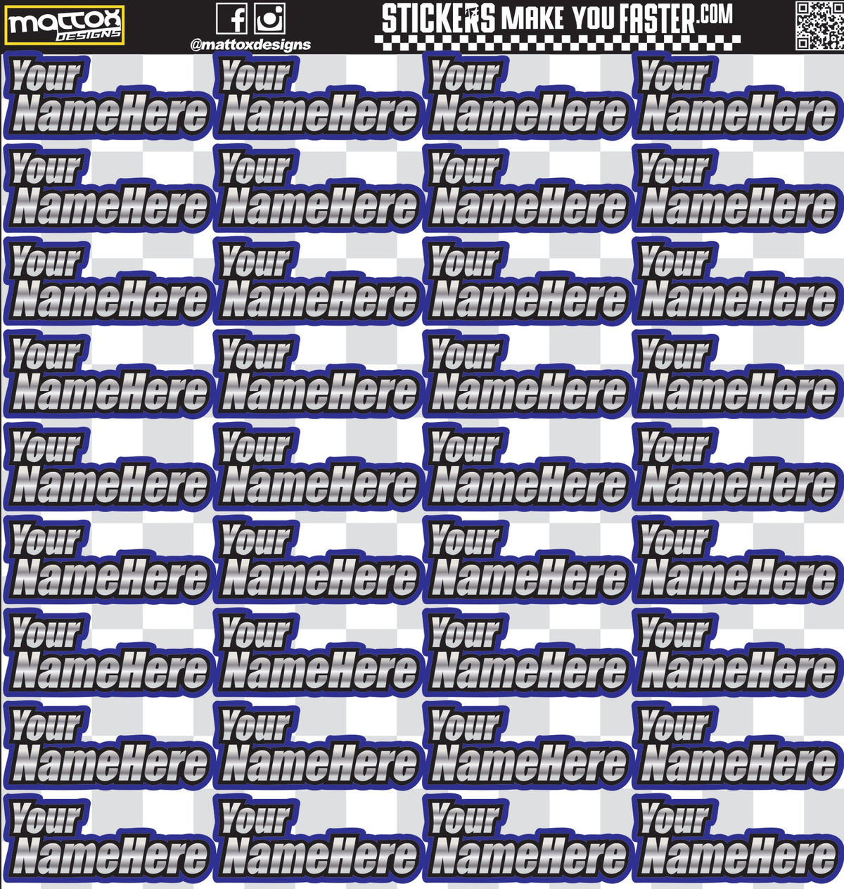 Metallic Racer Name Decals