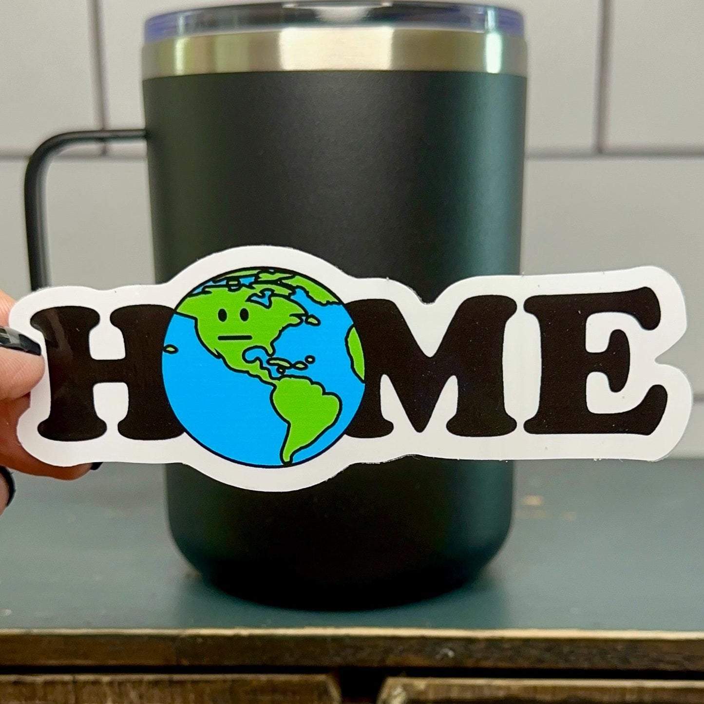 Planet Earth Sticker - Waterproof Vinyl Decal | Durable Outdoor Weatherproof Sticker