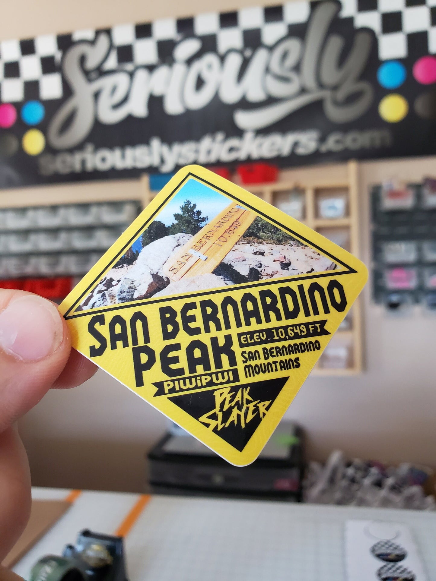 San Bernardino Peak ~ California Trail Sticker ~ Outdoor ~ Waterproof ~ Vinyl ~ Adventure Hiking Decal for Water Bottle, Laptop,