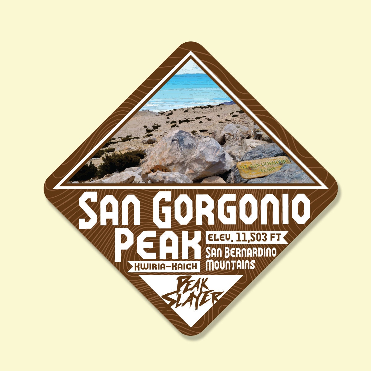 San Gorgonio Peak ~ California Trail Sticker ~ Outdoor ~ Waterproof ~ Vinyl Decal for Trail Lovers ~ Adventure Seekers