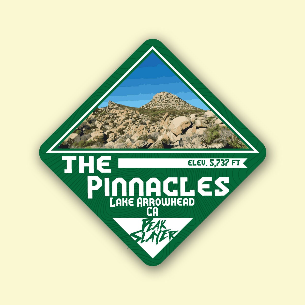 The Pinnacles Trail Sticker ~ Waterproof ~ Outdoor Adventure Decal ~ Hiking Enthusiast Gift ~ Laptop, Water Bottle Decals