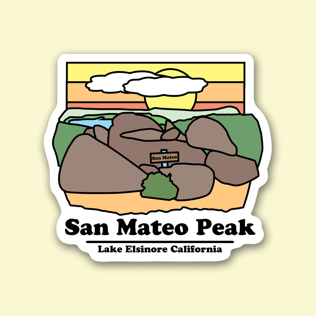 San Mateo Peak ~ California Trail Sticker ~ Outdoor ~ Waterproof ~ Vinyl Decal ~ for Adventurers and Nature Lovers