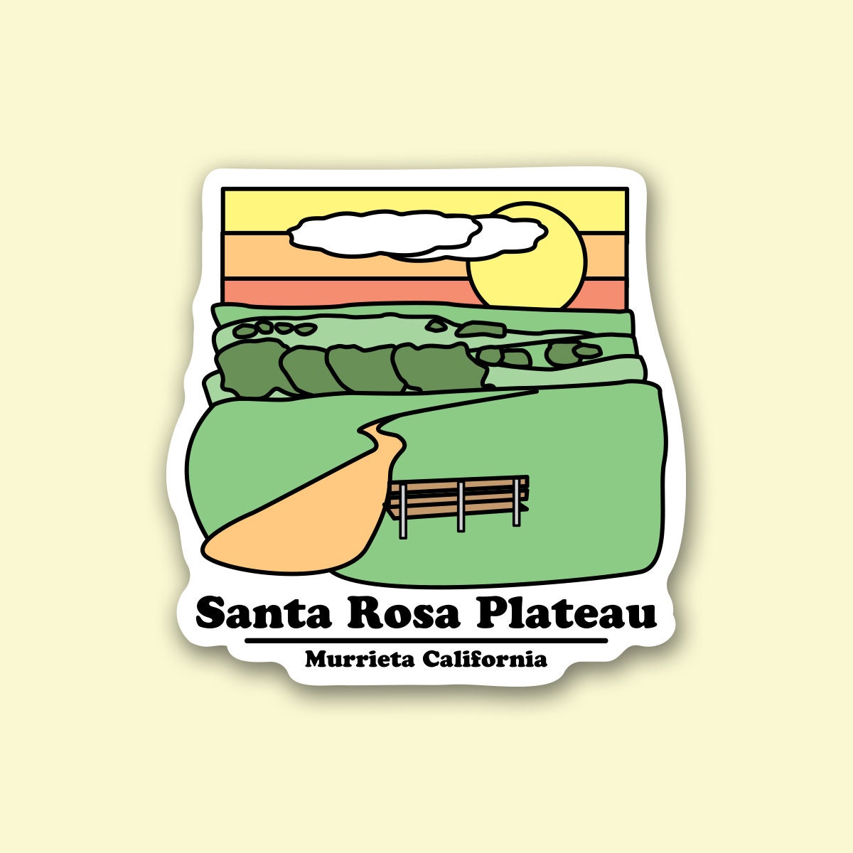 Santa Rosa Plateau ~ California Trail Sticker ~ Outdoor ~ Waterproof ~ Vinyl Decal - Perfect for Water Bottles, Laptops, and Journals