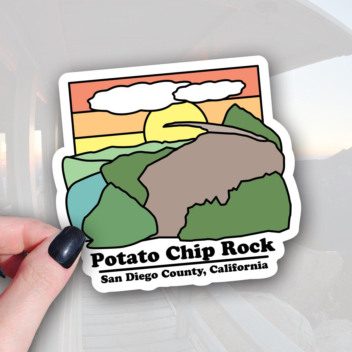 potato chip rock san diego california sticker