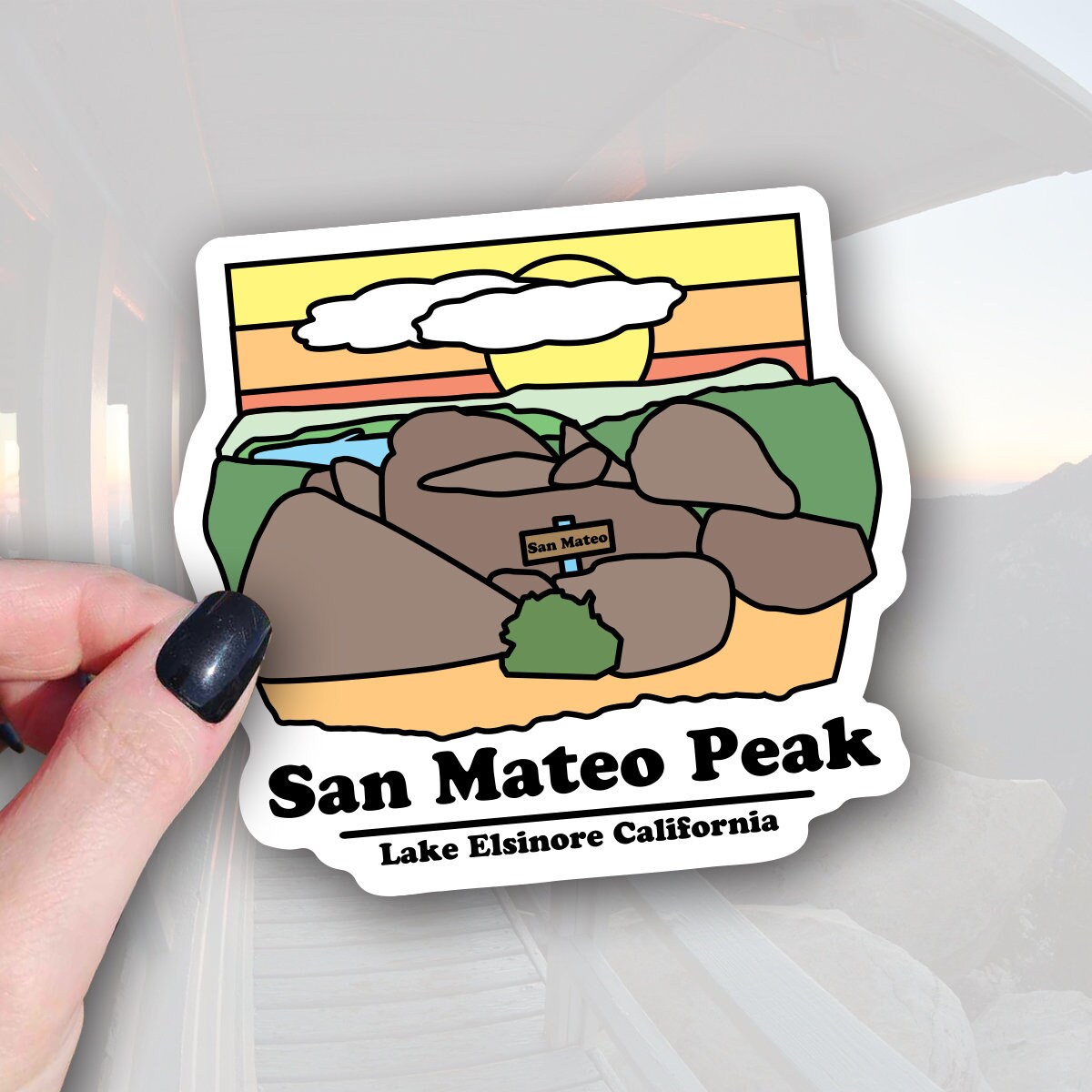 san mateo peak california trail sticker