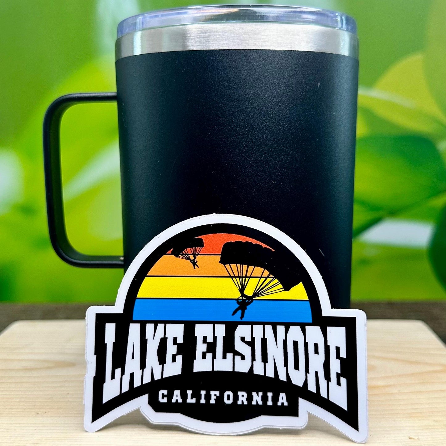Skydiving Adventure Sticker - Lake Elsinore California - Waterproof Vinyl Decal for Helmets, Tumblers, Laptops