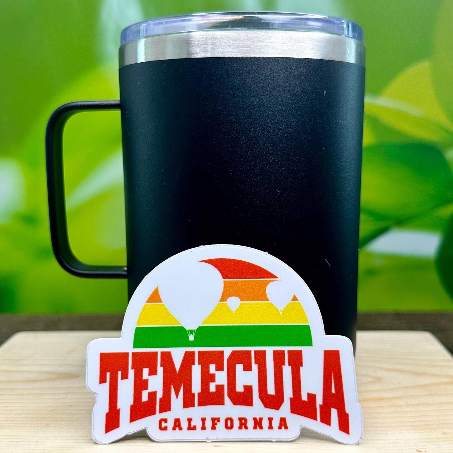 Temecula CA Hot Air Balloon Vinyl Sticker ~ Waterproof Vinyl decal for Laptop, Tumbler, Car ~White background