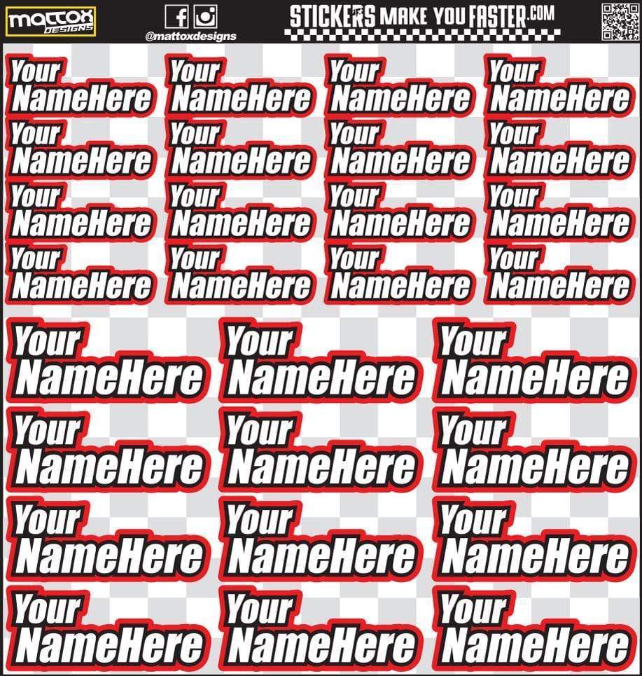 Custom RC Racer Name stickers and decals.