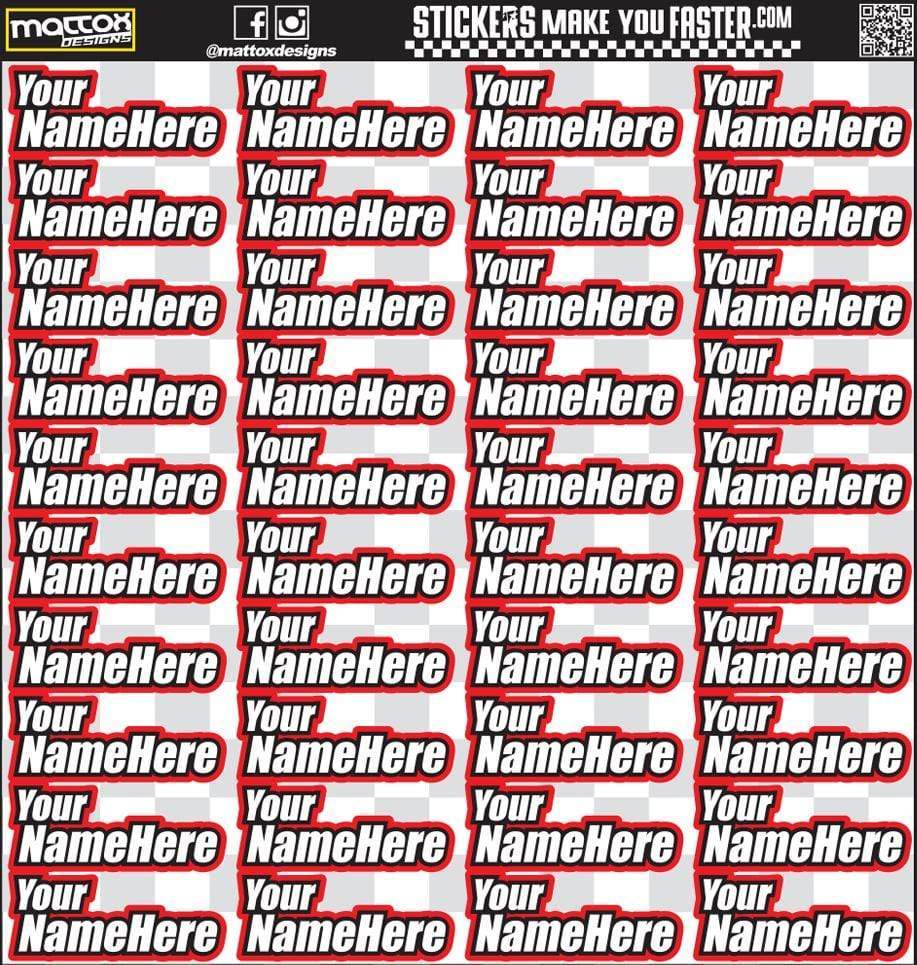Custom RC Racer Name stickers and decals.