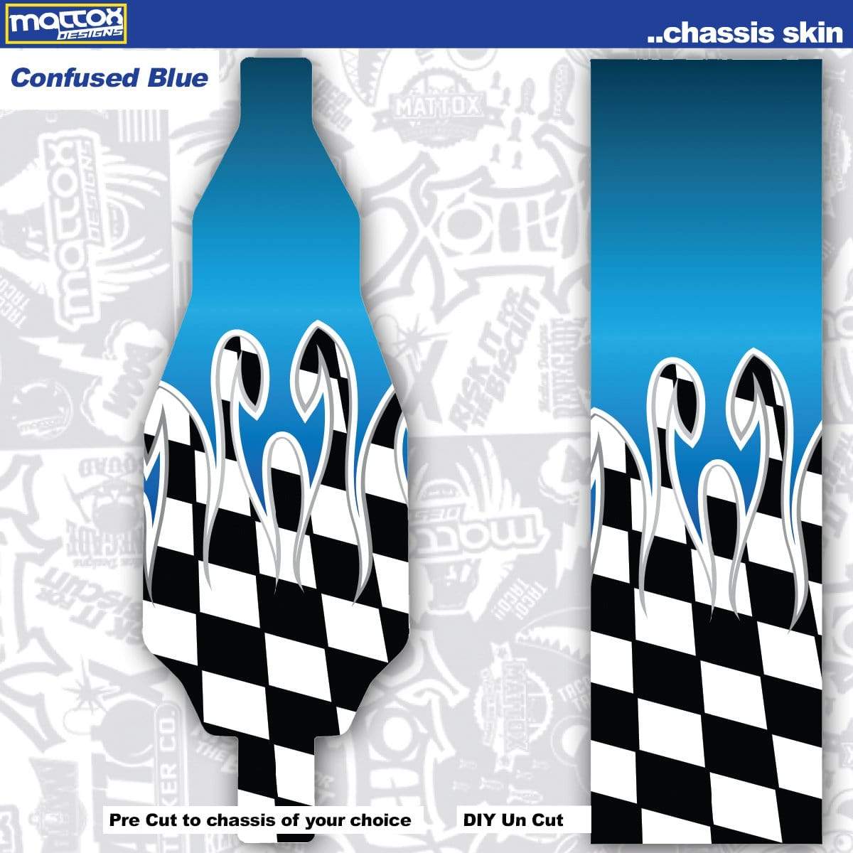 Chassis Skin for rc cars. Fits Tekno, Team associated. Stickers make you faster. Custom stickers and decals