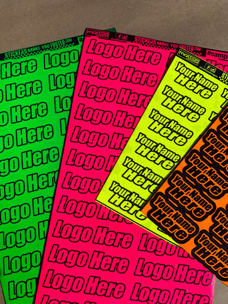 Fluorescent Racer Decals