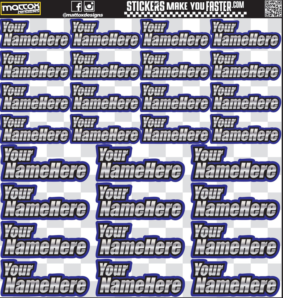 Metallic Racer Name Decals