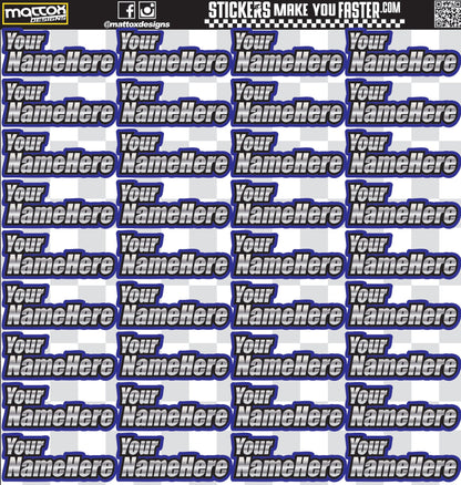 Metallic Racer Name Decals