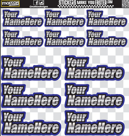 Metallic Racer Name Decals