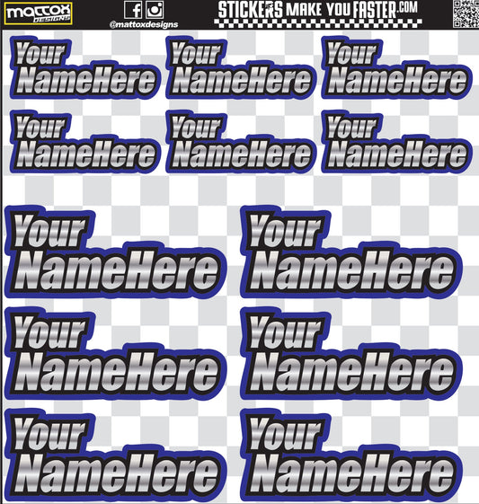 Metallic Racer Name Decals