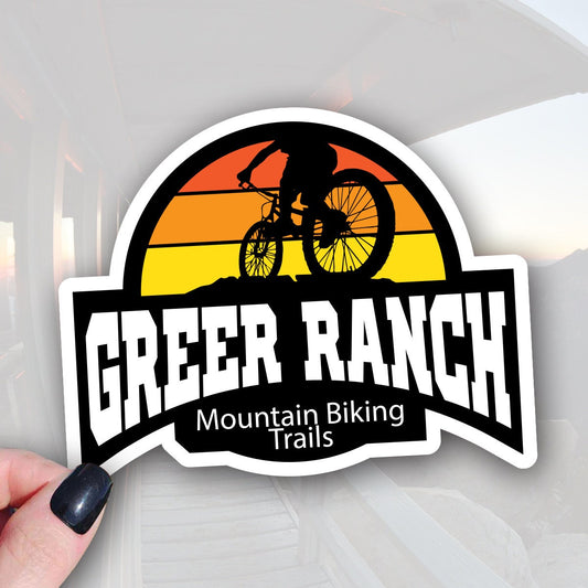 a sticker that says greer ranch mountain biking trails