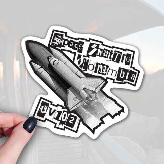 90's Punk Space Shuttle Columbia ~ Waterproof Vinyl decal for Laptop, Tumbler, Car Window ~ Space shuttle Themed