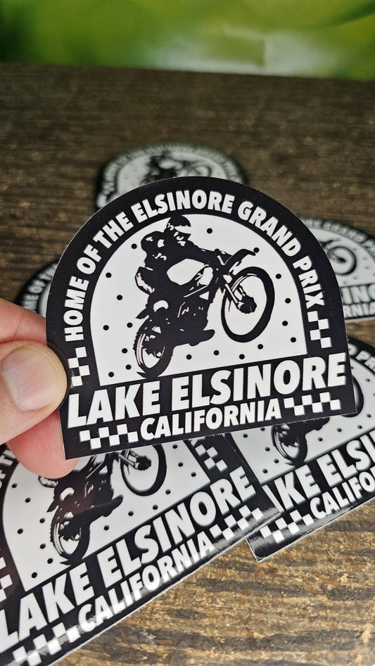 Elsinore Grand Prix - Vintage style sticker - Lake Elsinore, CA  ~ Motocross Sticker ~ Waterproof Vinyl decal for Laptop, Tumbler, helmet