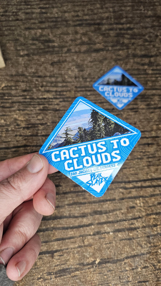 CACTUS TO CLOUDS Vinyl Sticker - Waterproof Hiking Trail Decal - Outdoor Lover's Gift