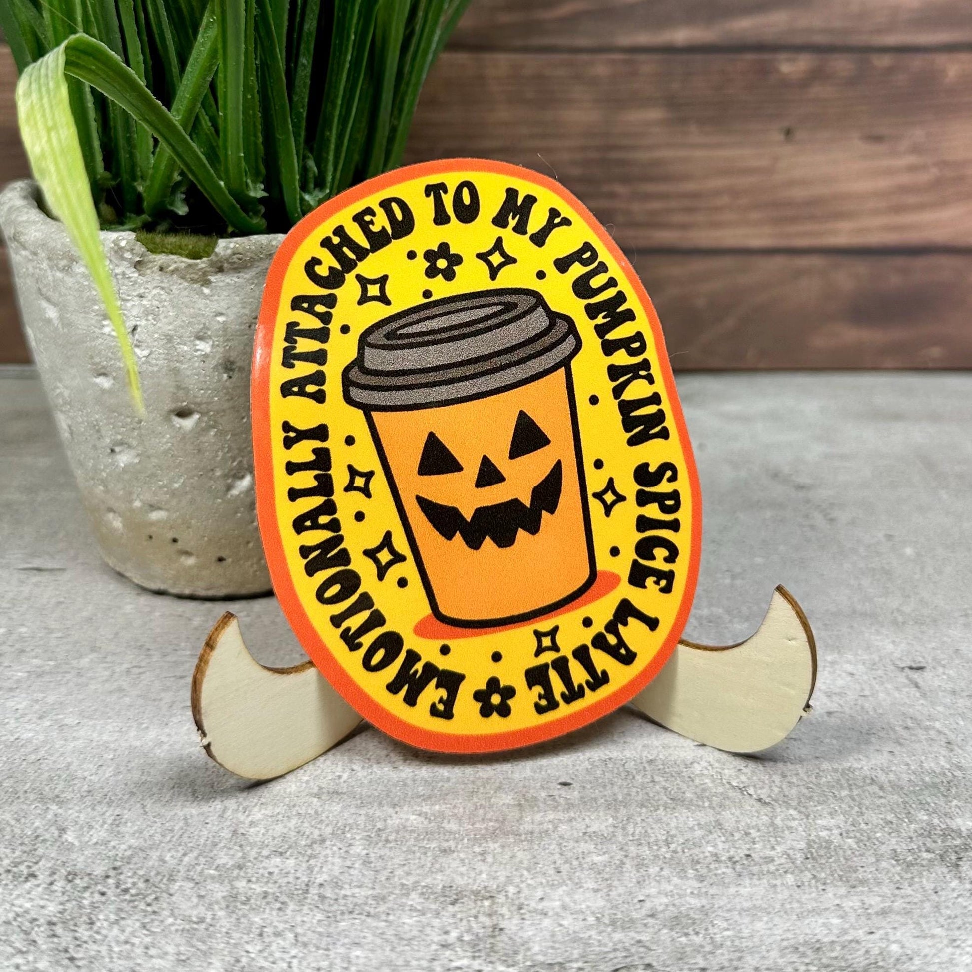 Pumpkin Spice Latte Sticker | Waterproof Vinyl Decal -3.5in x 2.5in