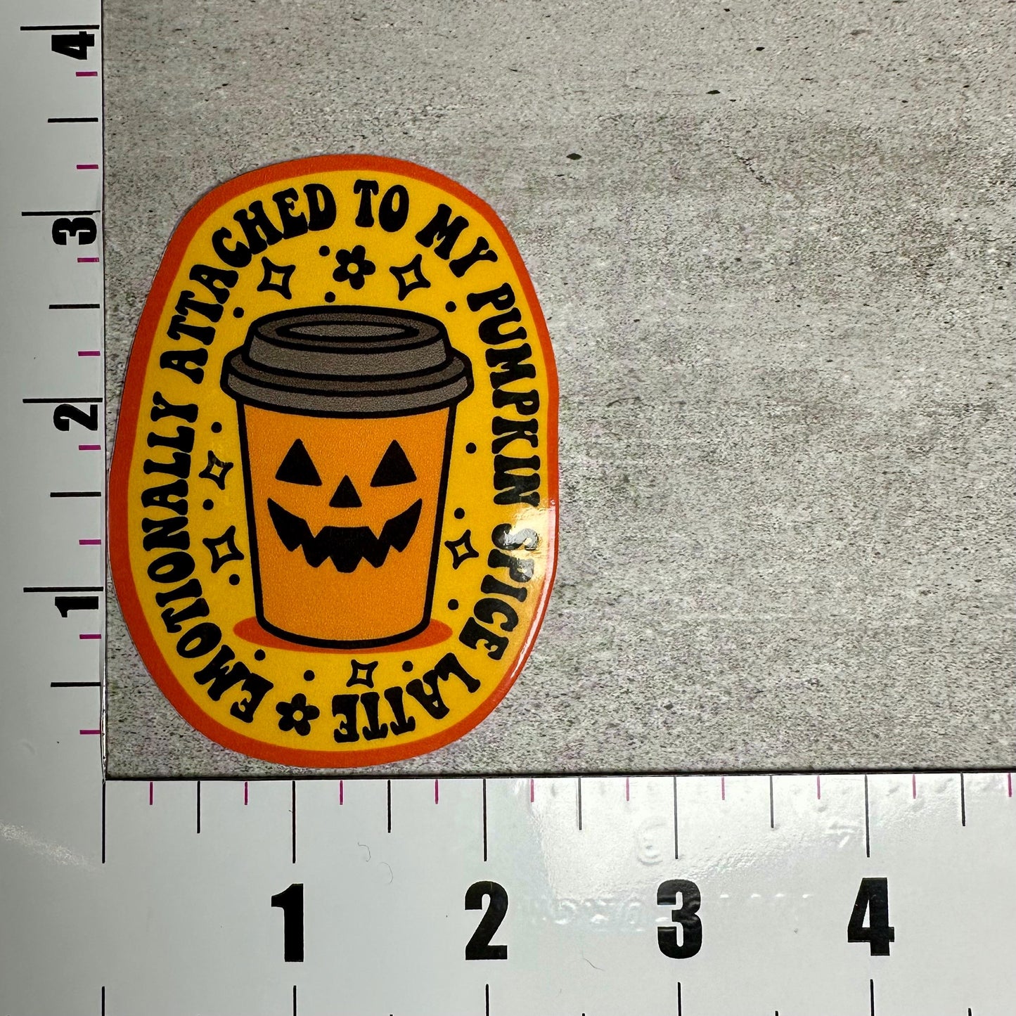 Pumpkin Spice Latte Sticker | Waterproof Vinyl Decal -3.5in x 2.5in