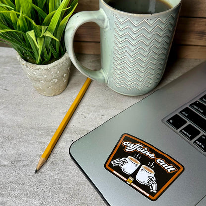 Coffee Cult Sticker: Waterproof Vinyl Decal (3x2 Inches, Glossy)
