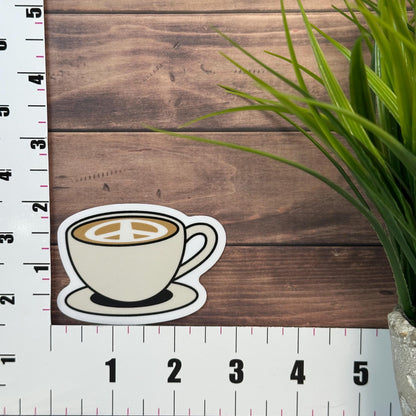 Coffee Cup Sticker: Peace Sign Design - Waterproof Vinyl Decal