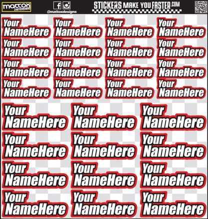 Custom RC Racer Name stickers and decals.