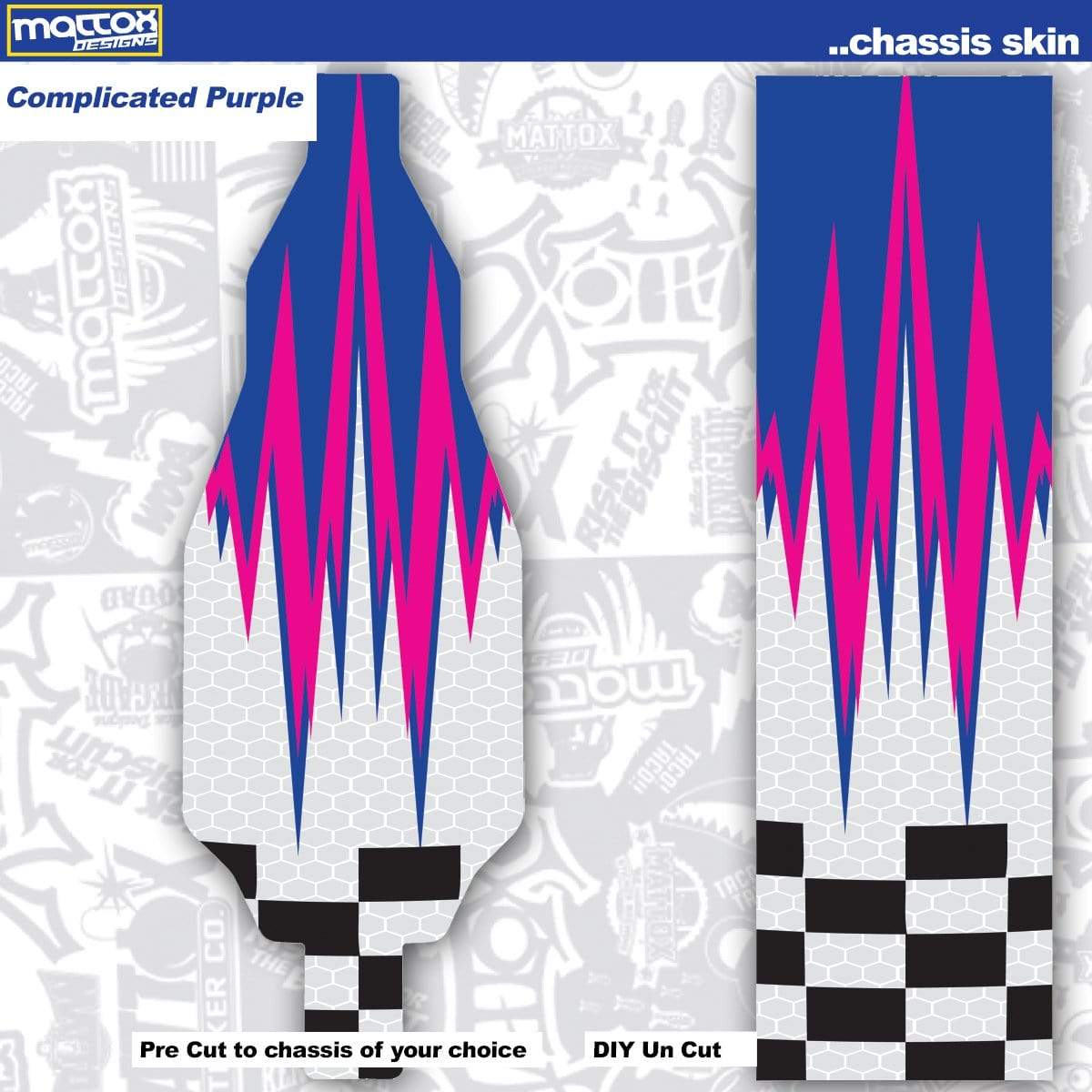 Chassis Skin for rc cars.  Fits Tekno, Team associated. Stickers make you faster.  Custom stickers and decals