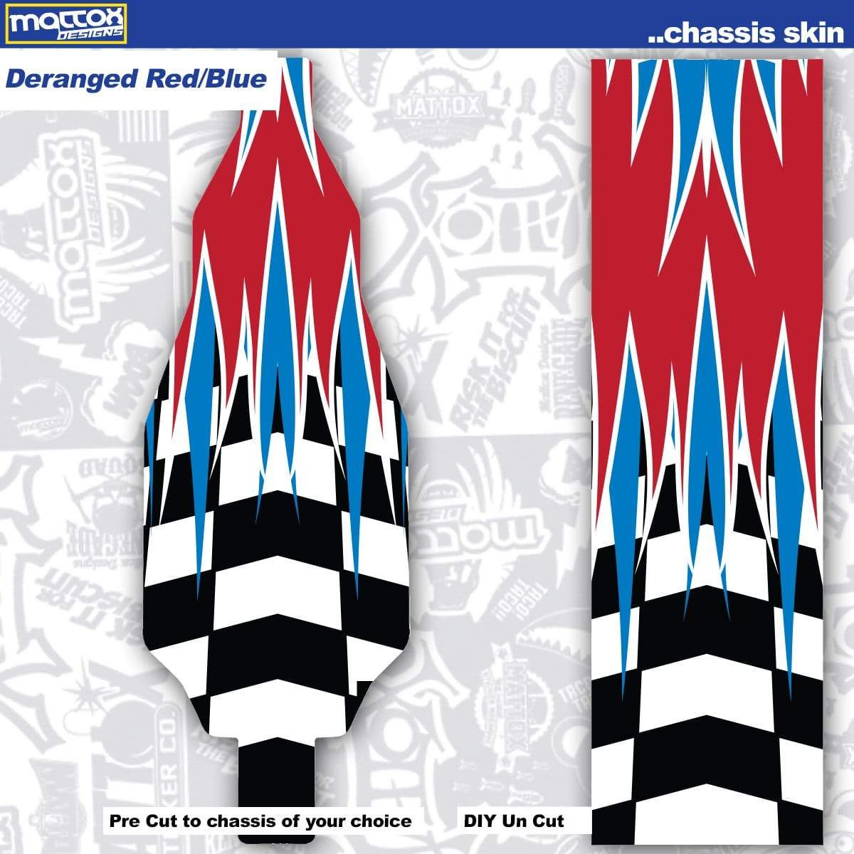 Chassis Skin for rc cars.  Fits Tekno, Team associated. Stickers make you faster.  Custom stickers and decals