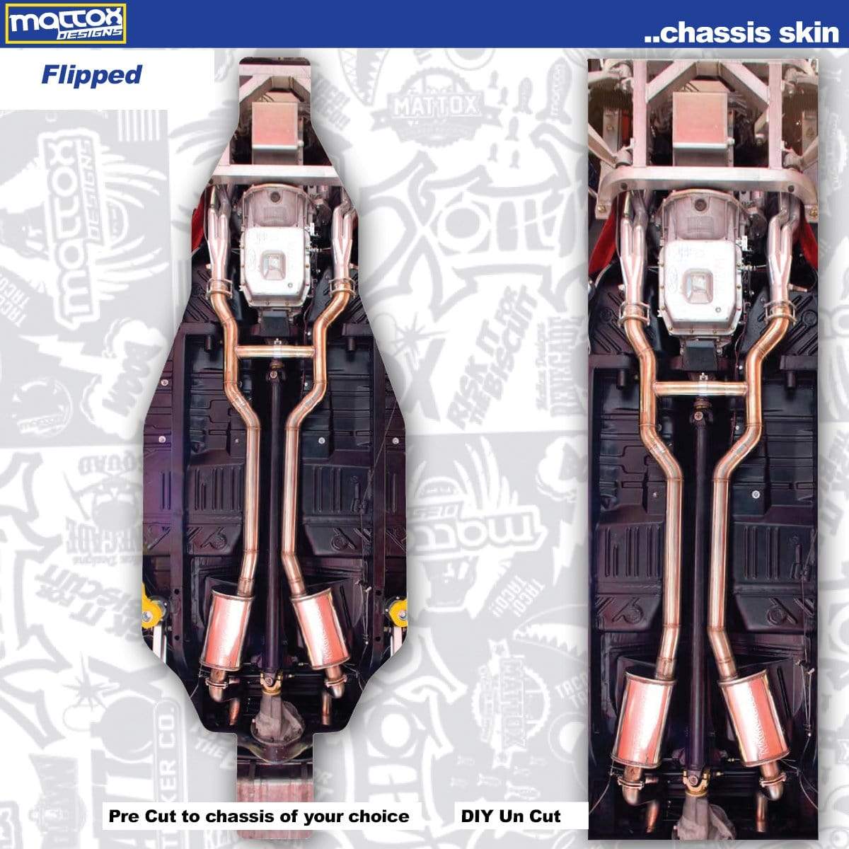 Chassis Skin for rc cars.  Fits Tekno, Team associated. Stickers make you faster.  Custom stickers and decals