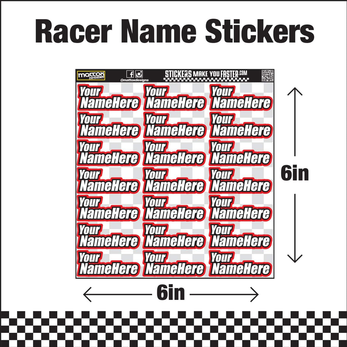 Custom RC Racer Name stickers and decals.