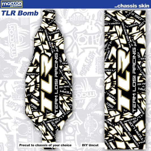 Chassis Skin for rc cars.  Fits Tekno, Team associated. Stickers make you faster.  Custom stickers and decals